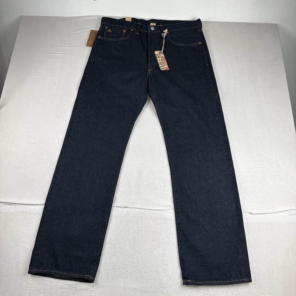 New! RRL Double RL Selvedge Straight Leg Jeans 36*32 Shuttle Woven Button Fly